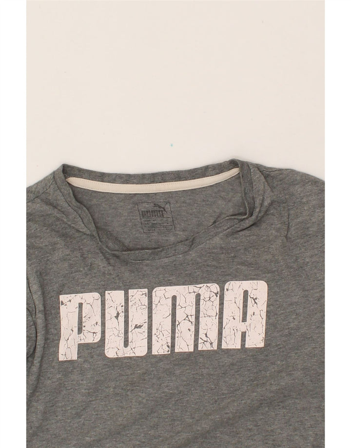 PUMA Womens Graphic T-Shirt Top UK 14 Medium Grey Vintage Puma and Second-Hand Puma from Messina Hembry 