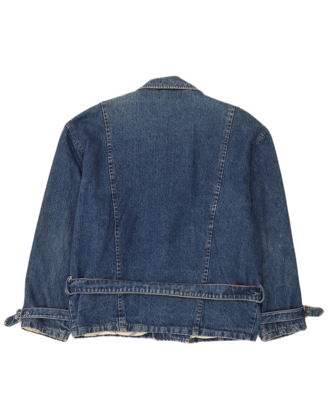vintage Mens Denim Biker Jacket UK 40 Grand Bleu