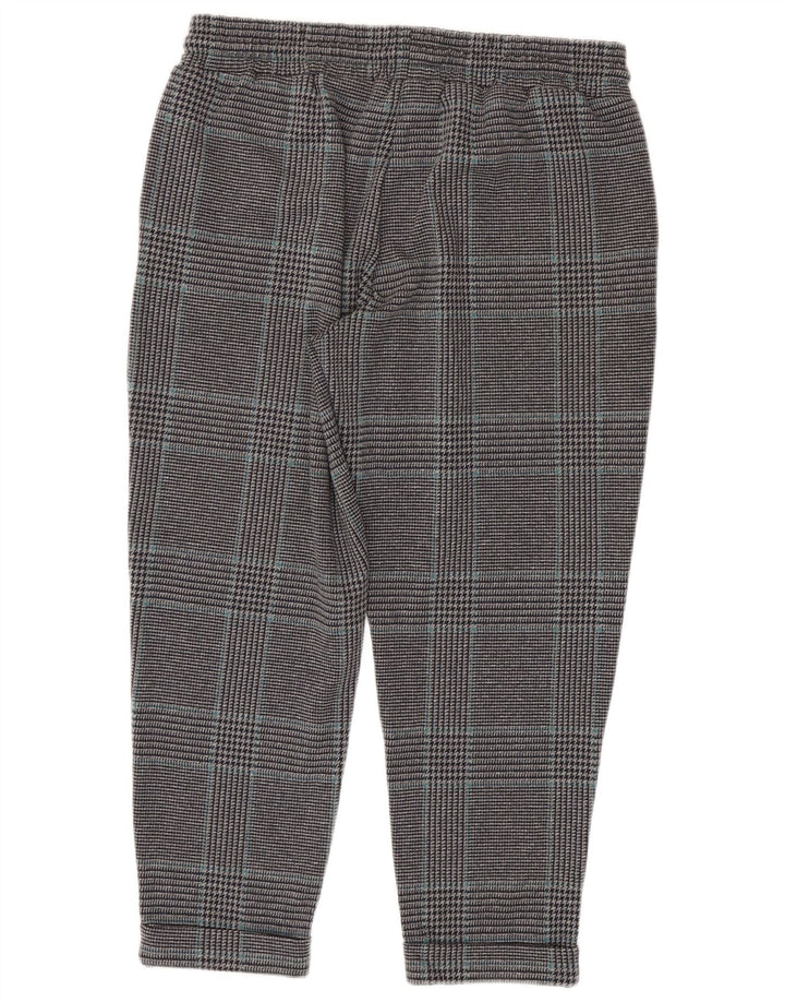MARKS & SPENCER Womens Capri Trousers UK 14 Large W34 L23  Grey Check