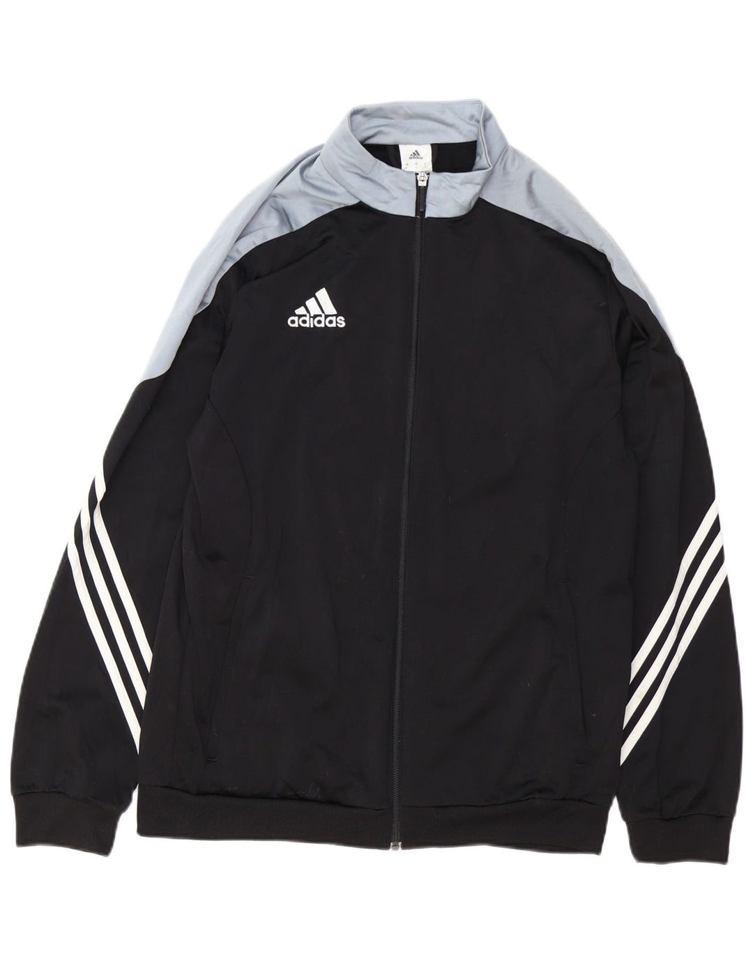 Giacca da tuta da uomo ADIDAS grande in poliestere color block nero