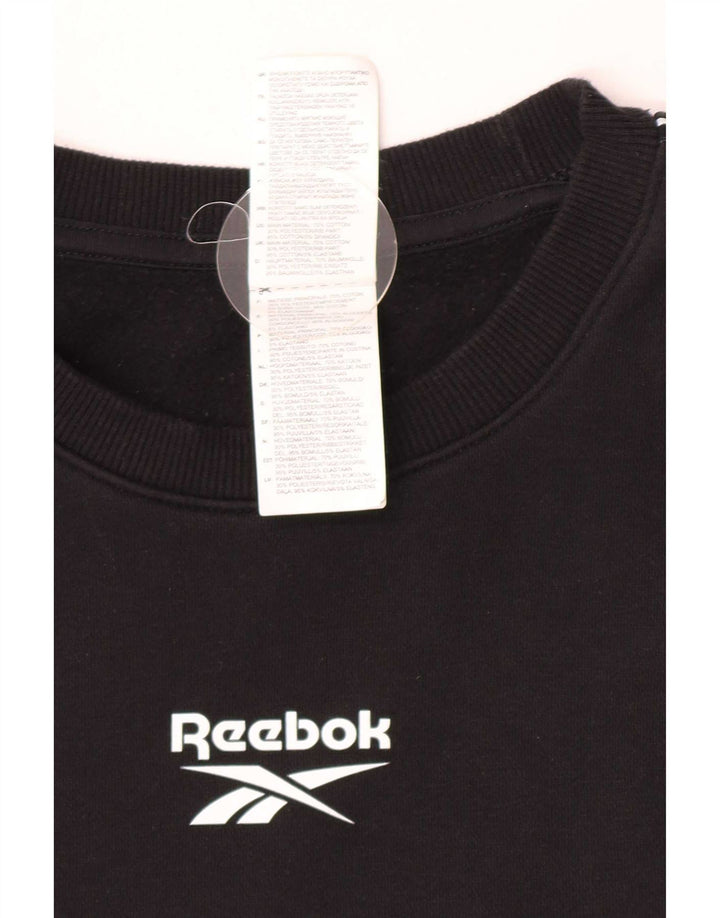 Reebok Mens Graphic Sweatshirt Jumper XL Black Cotton