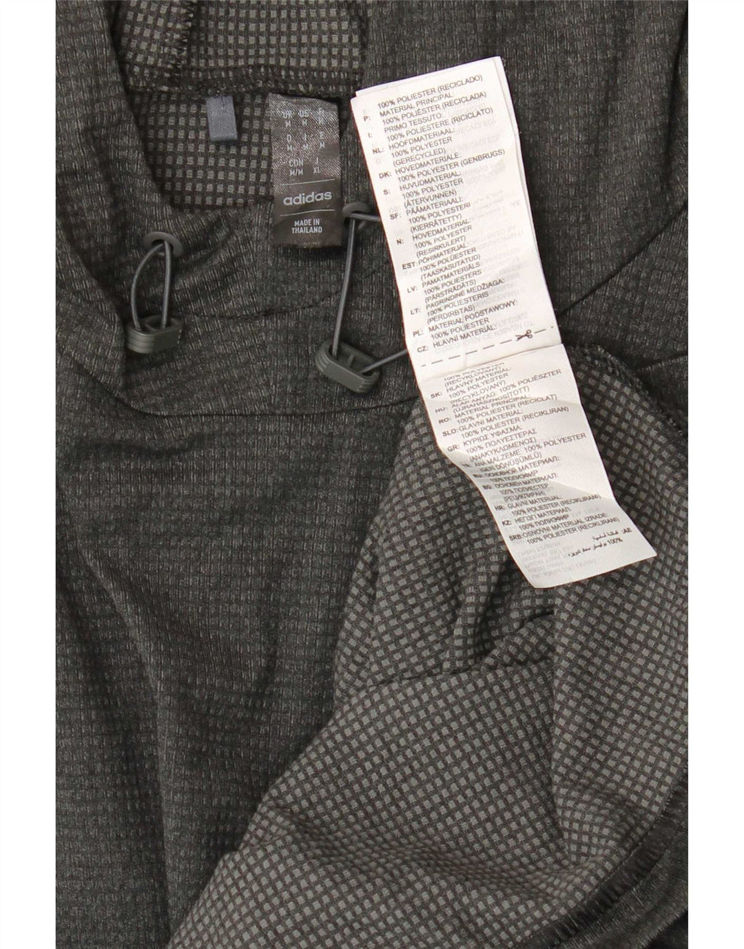 Adidas Herren-Kapuzenoberteil, langärmelig, mittelgraues Polyester
