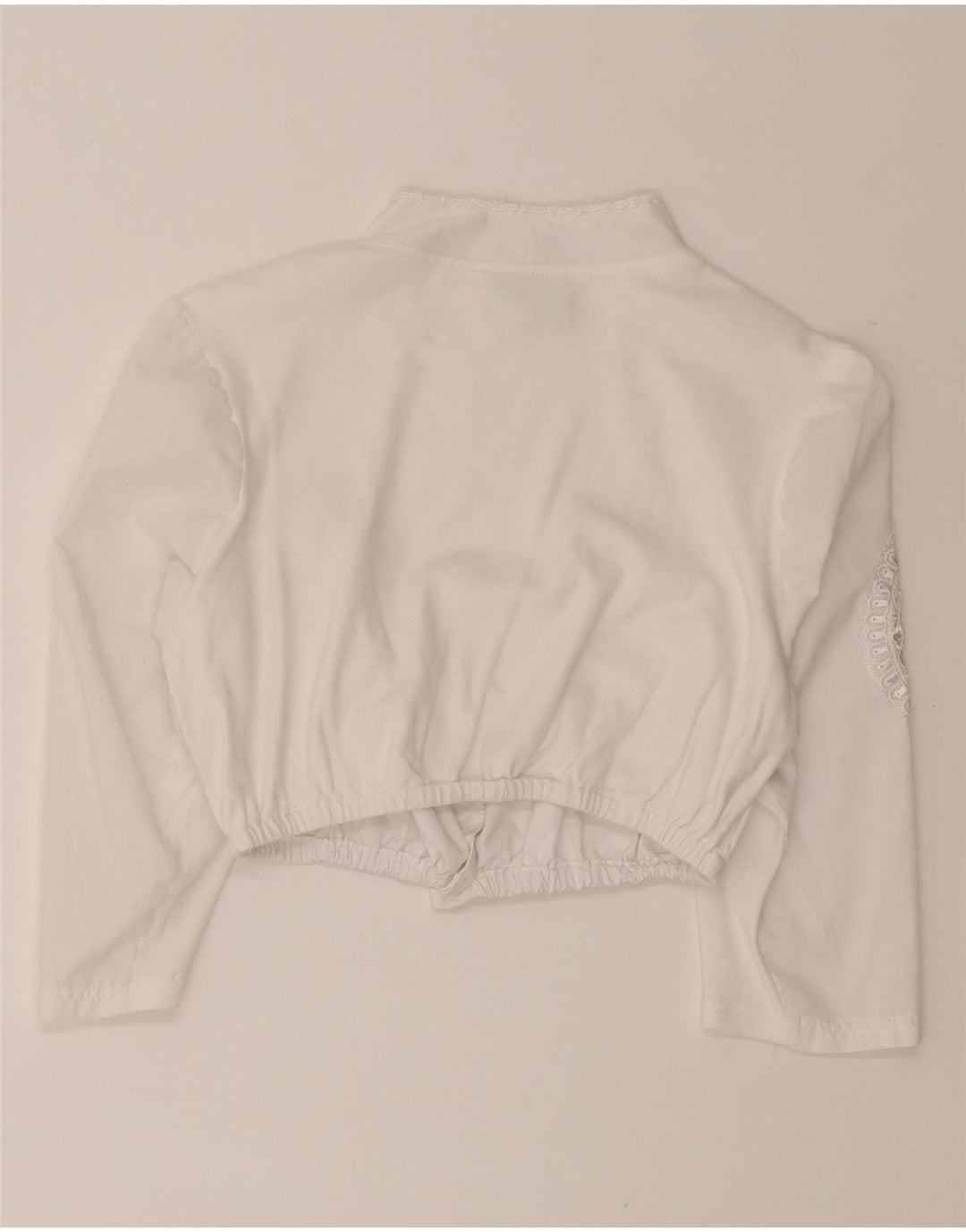 VINTAGE Womens 3/4 Sleeve Crop Shirt Blouse EU 38 Medium White Polyester Vintage Vintage and Second-Hand Vintage from Messina Hembry 