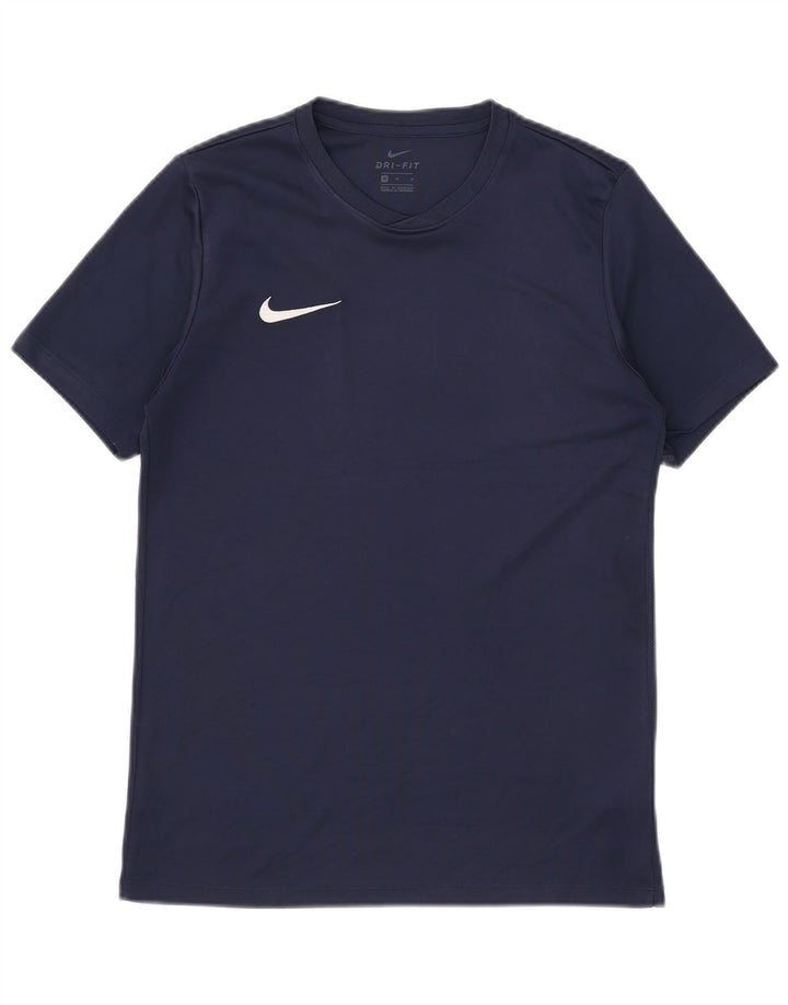 NIKE Mens Dri Fit T-Shirt Top Medium Navy Blue Polyester