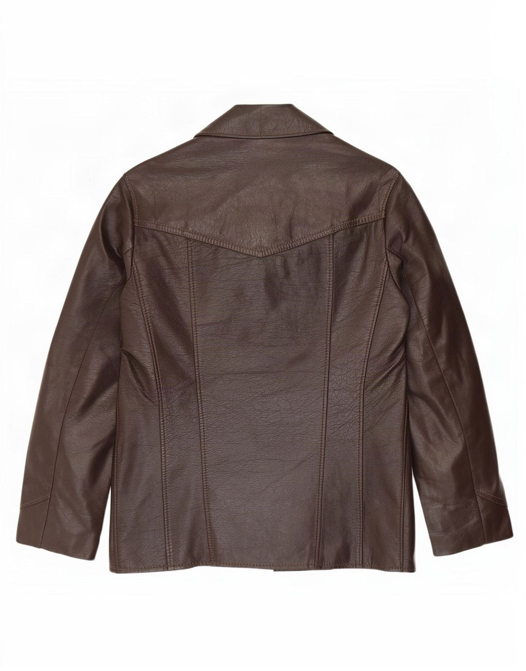 Jaqueta de couro masculina vintage UK 36 pequena marrom