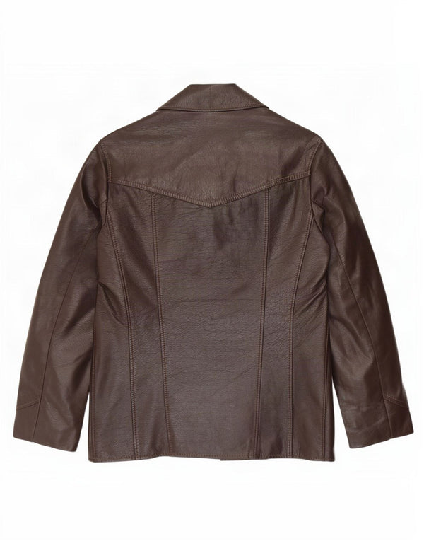 Vintage Mens Leather Jacket UK 36 Small Brown