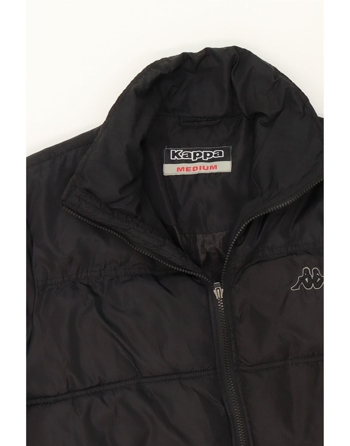 KAPPA Mens Padded Jacket UK 38 Medium Black Polyester Vintage Kappa and Second-Hand Kappa from Messina Hembry 