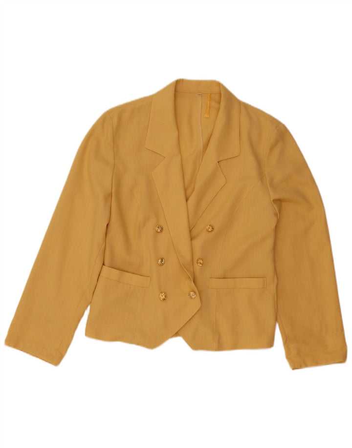 Vintage Dame Dobbeltradet Blazer Jacket IT 40 Lille Gul