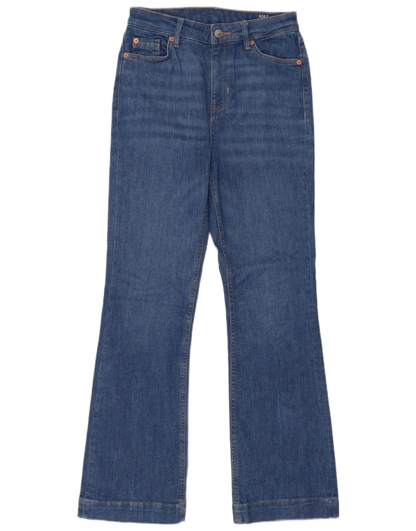 Marks & Spencer Damen-Jeans mit hoher Taille, ausgestellt, UK 10, Größe S, W28, L31, Blau