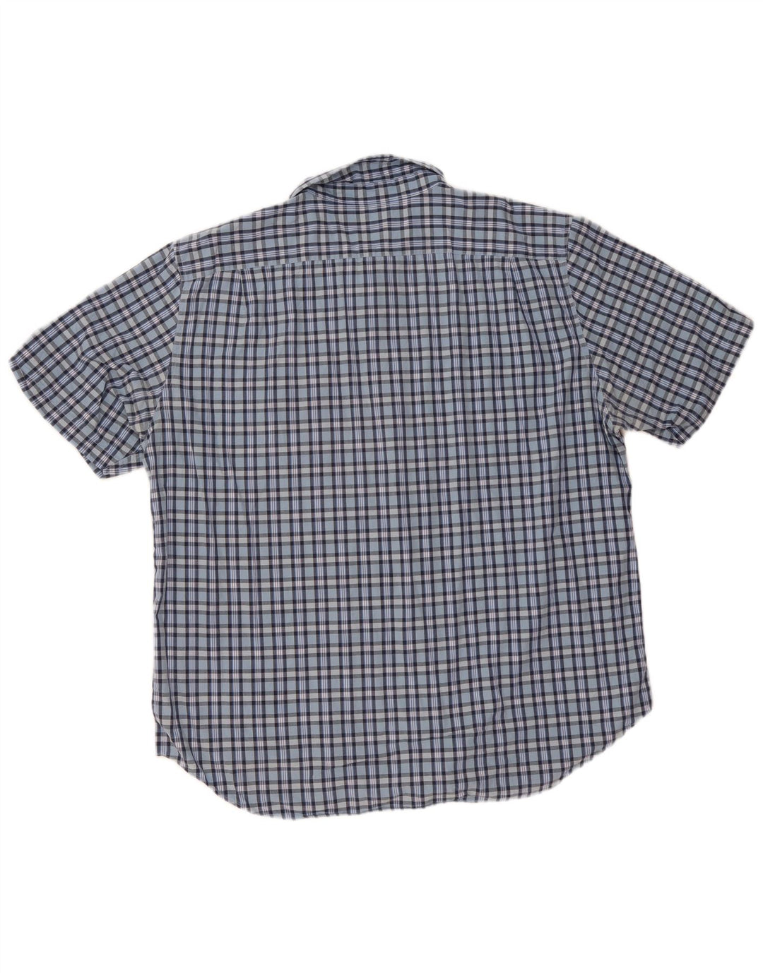 Nautica Mens Short Sleeve Shirt 2XL Blue Check Cotton