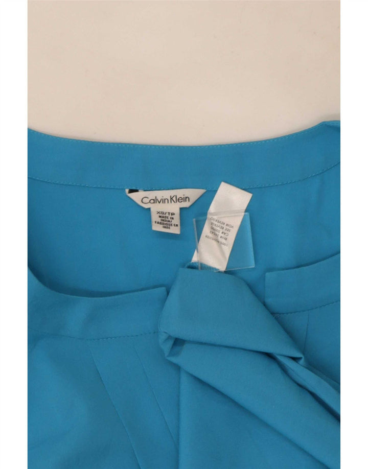 Calvin Klein Womens Sleeveless Blouse Top UK 6 XS Blue Polyester