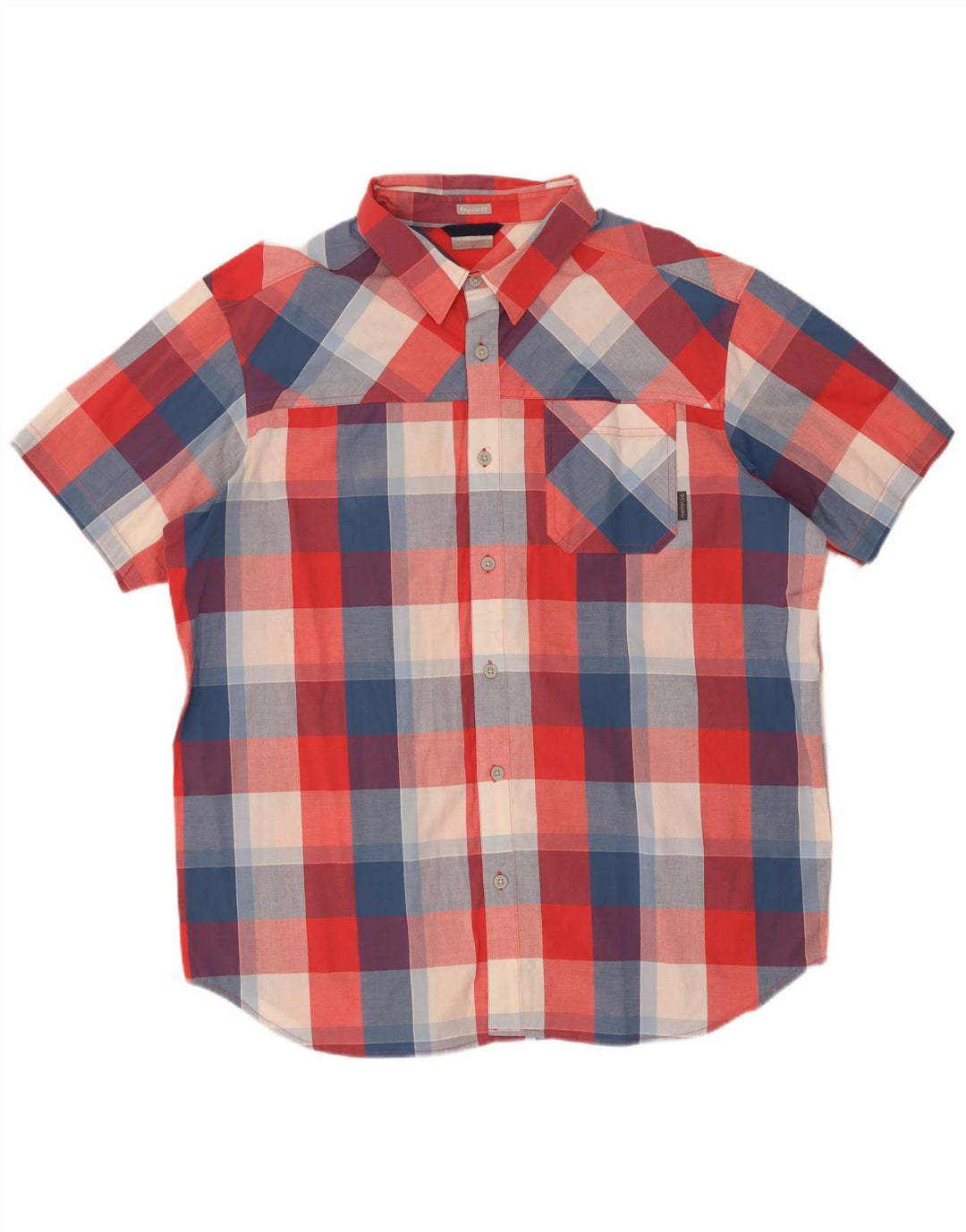 Columbia Mens Short Sleeve Regular Fit Shirt XL Multicoloured Check Cotton