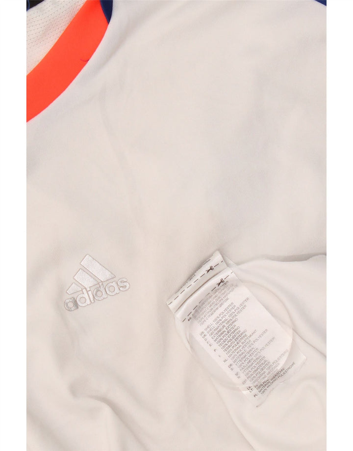 Adidas Mens T-Shirt Top Medium White Colourblock Polyester