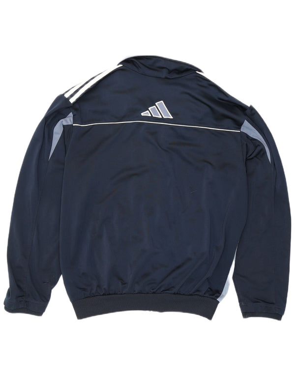 Adidas Mens Tracksuit Top Jacket UK 36/38 Small Navy Blue Colourblock