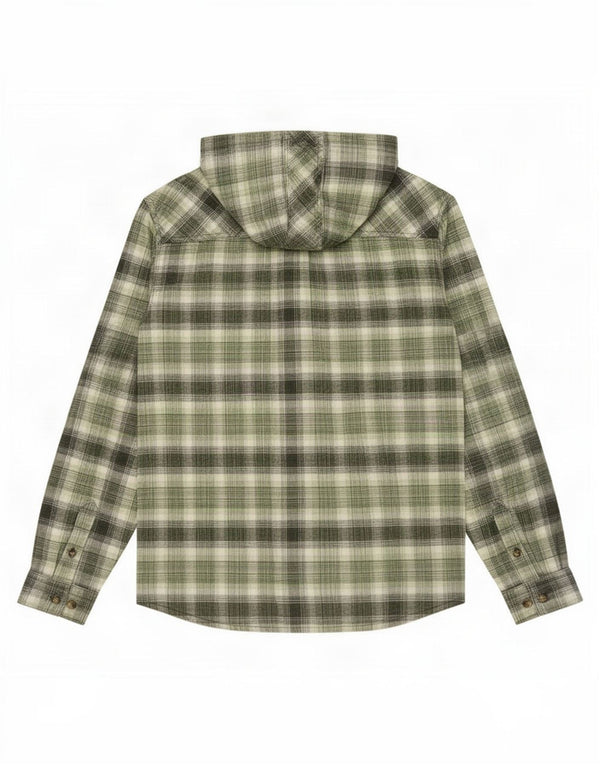 Carhartt Womens Hooded Flannel Shirt US 8/10 Medium Green Check Cotton