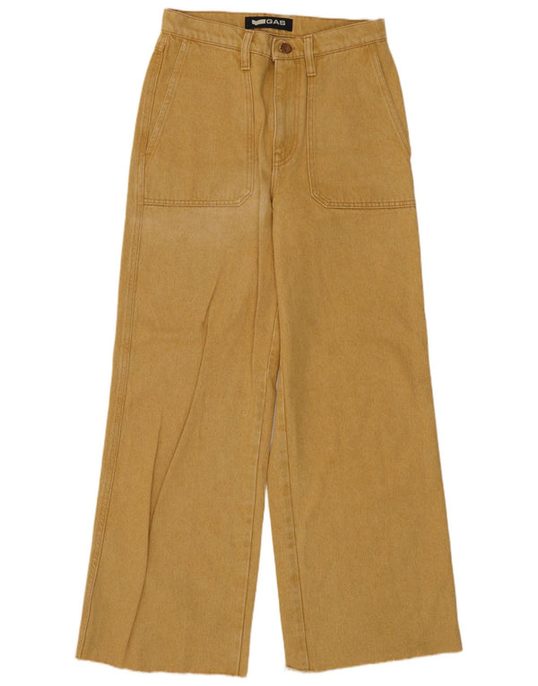 Gas Damen-Jeans mit hohem Bund und weitem Bein, W27, L23, gelbe Baumwolle