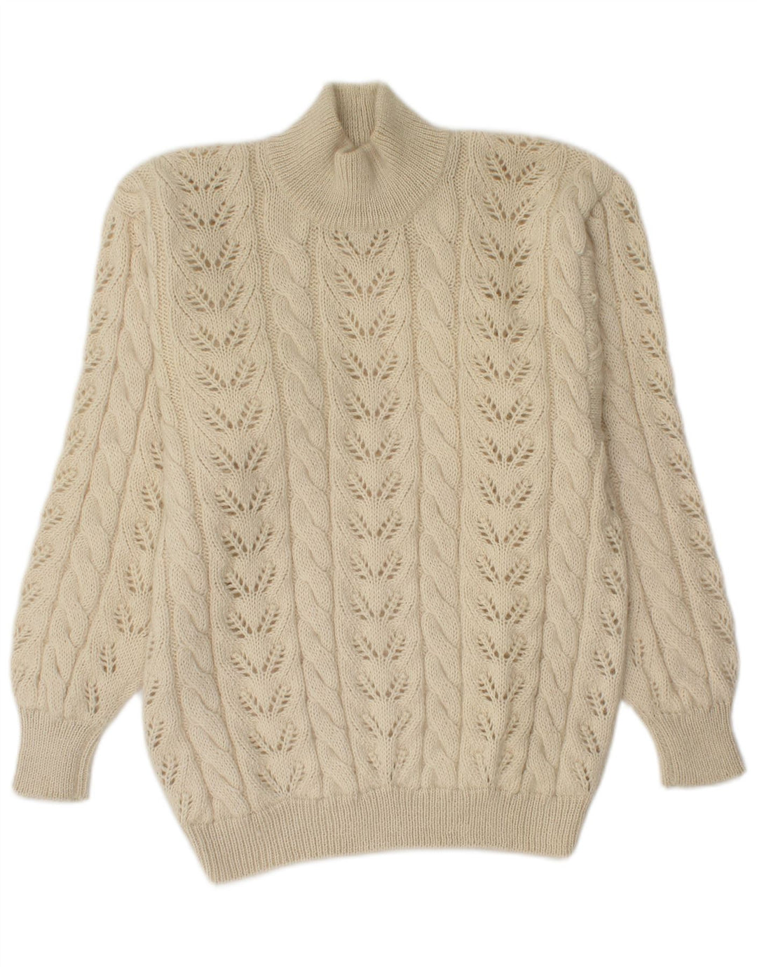 Maglione vintage da uomo con collo dolcevita beige medio