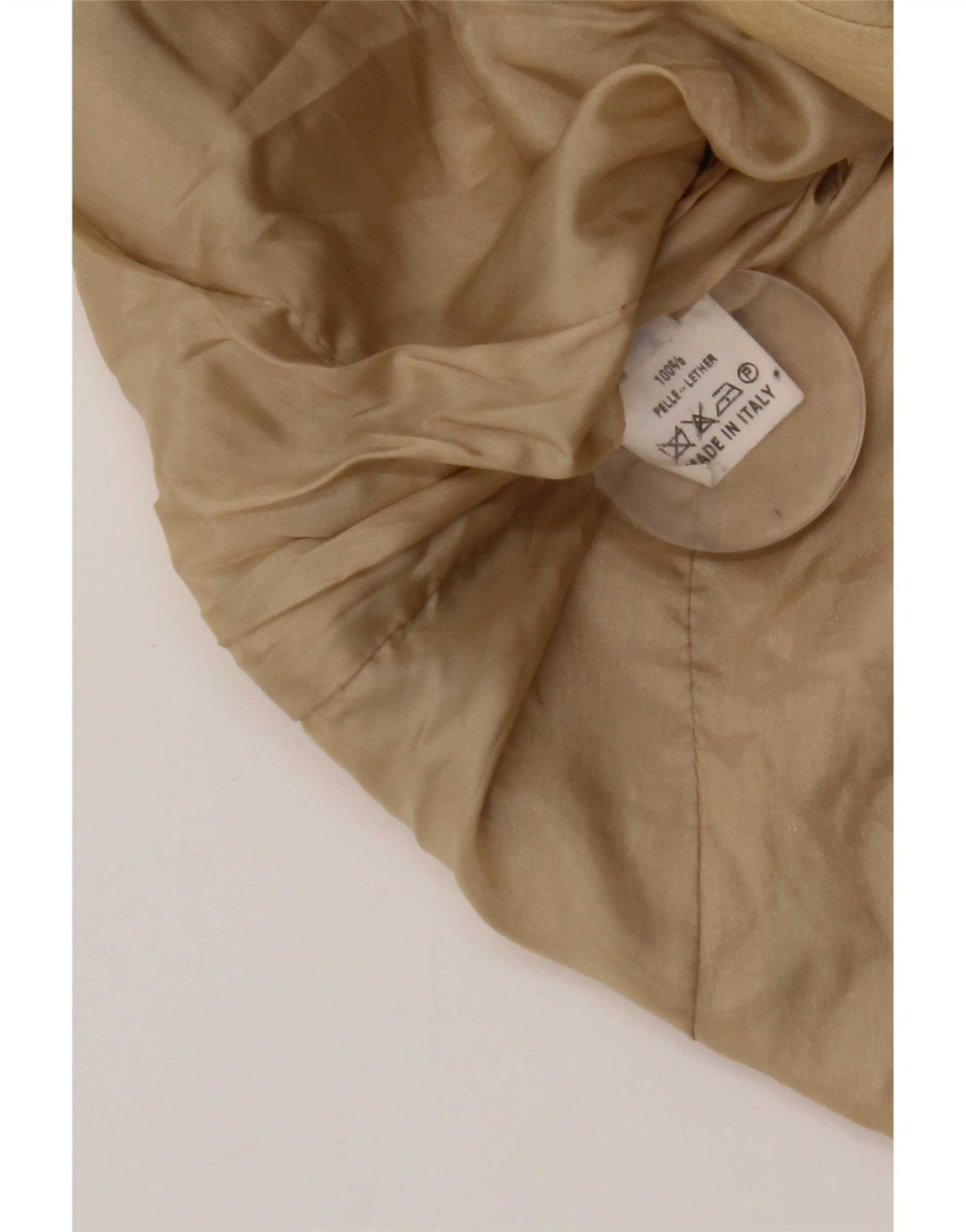 Jachetă vintage din piele cu 3 nasturi pentru femei IT 44 Medium Beige Piele