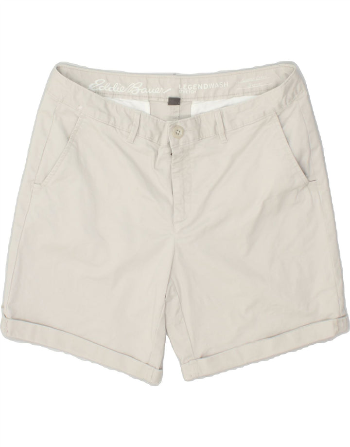 EDDIE BAUER Womens Chino Shorts US 12 Large W34  Grey Cotton | Vintage Eddie Bauer | Thrift | Second-Hand Eddie Bauer | Used Clothing | Messina Hembry 