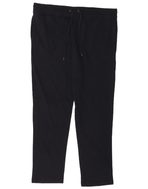 Marks & Spencer Womens Tracksuit Trousers UK 18 XL  Navy Blue Cotton