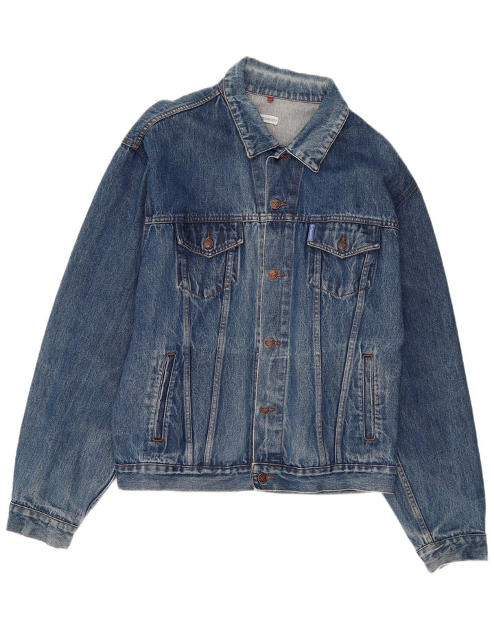 Vintage Mens Denim Jacket UK 44 2XL Blue Cotton