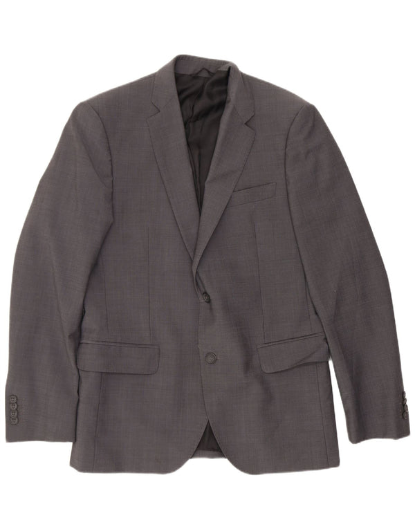 Giacca blazer a 2 bottoni da uomo Calvin Klein IT 46 piccola poliestere grigio