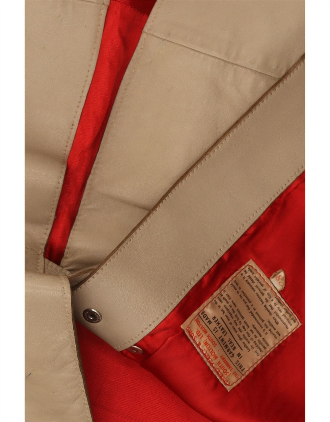 Vintage Dame Læder Gilet IT 38 XS Beige