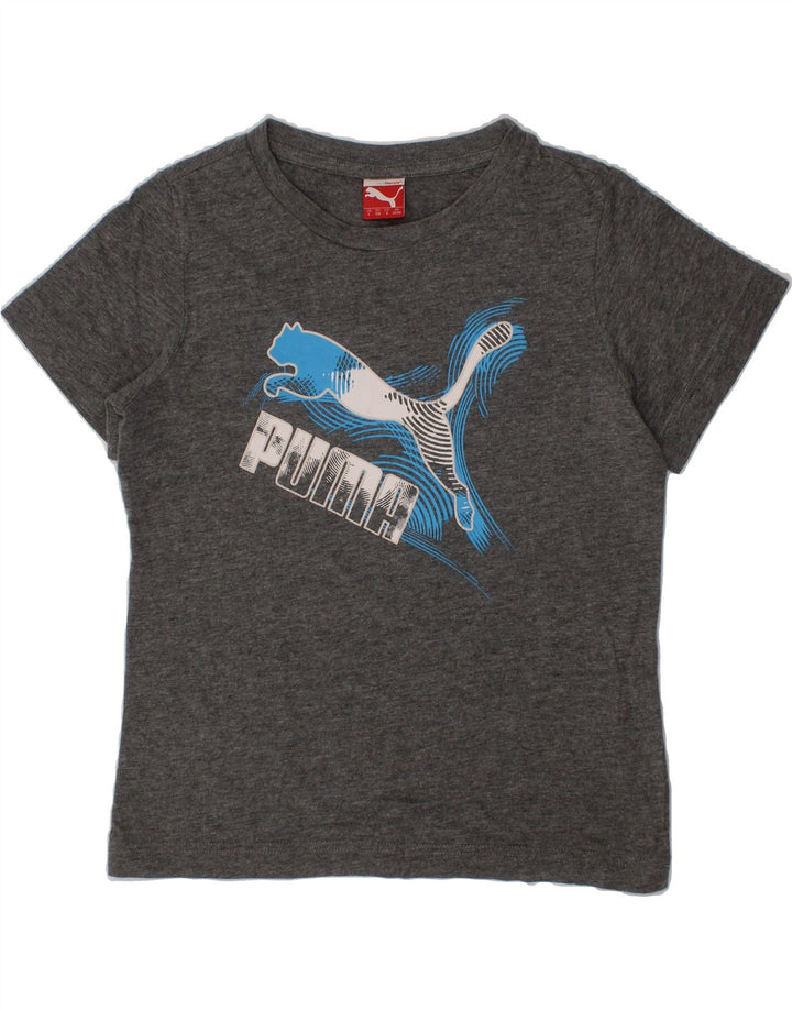 PUMA Boys Graphic T-Shirt Top 7-8 Years Small Grey Vintage Puma and Second-Hand Puma from Messina Hembry 
