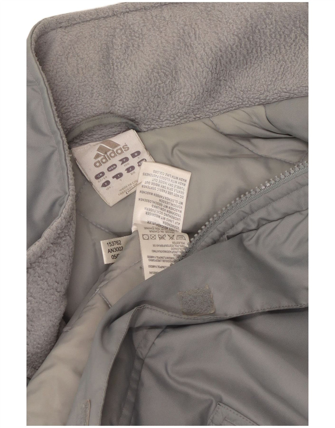 Adidas Mens Windbreaker Jacket UK 42/44 Large Grey Polyamide