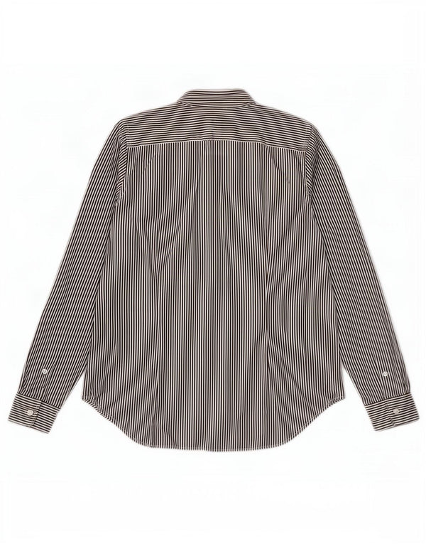 Ralph Lauren Camisa Slim Fit para Mujer US 14 XL Algodón a Rayas marrón