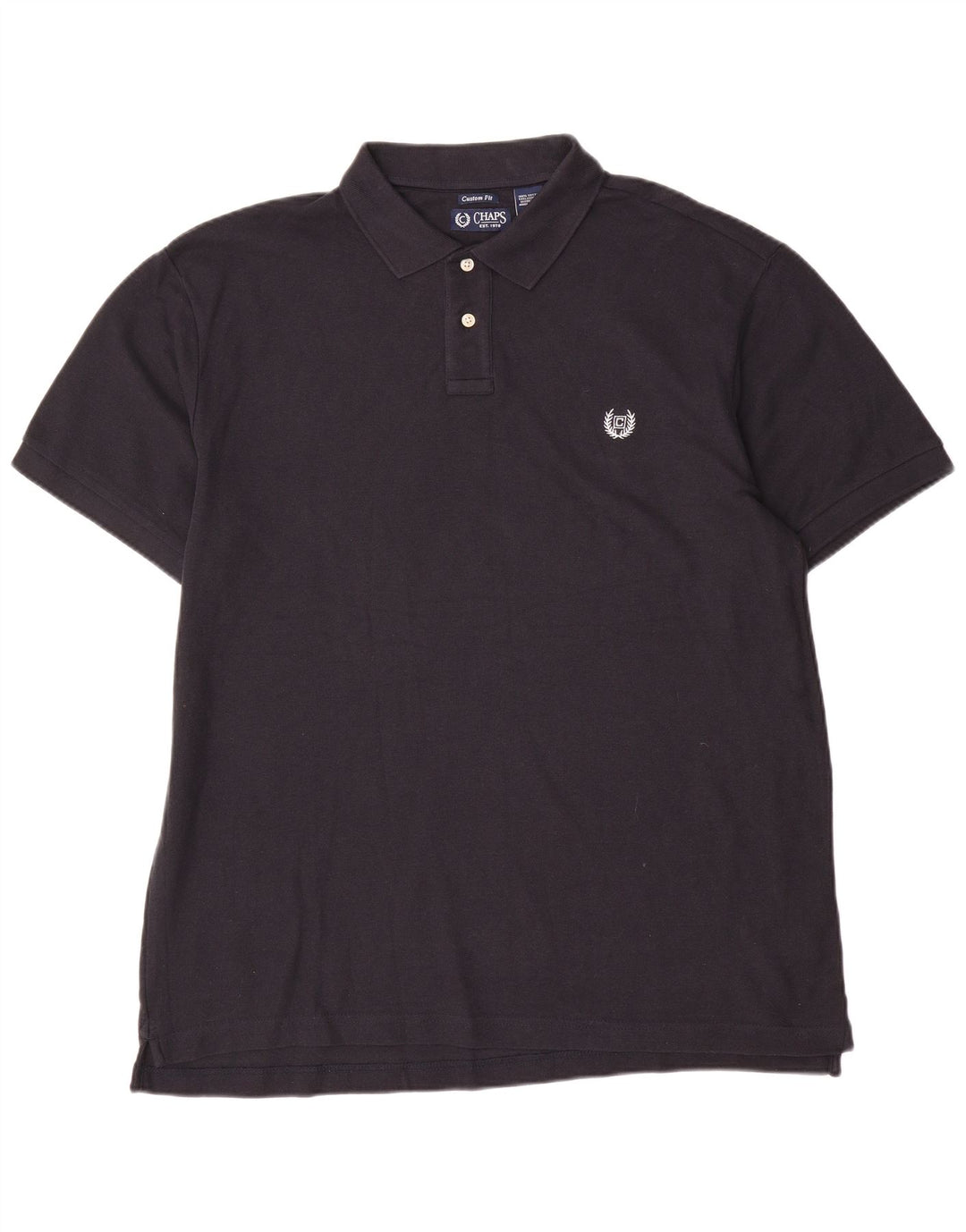 Chaps Mens Custom Fit Polo Shirt XL Navy Blue Cotton