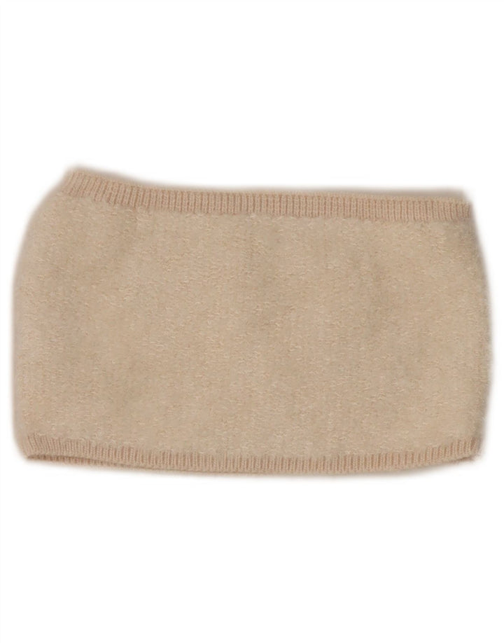 Zara Womens Knit Crop Top UK 8 Small Beige Acrylic