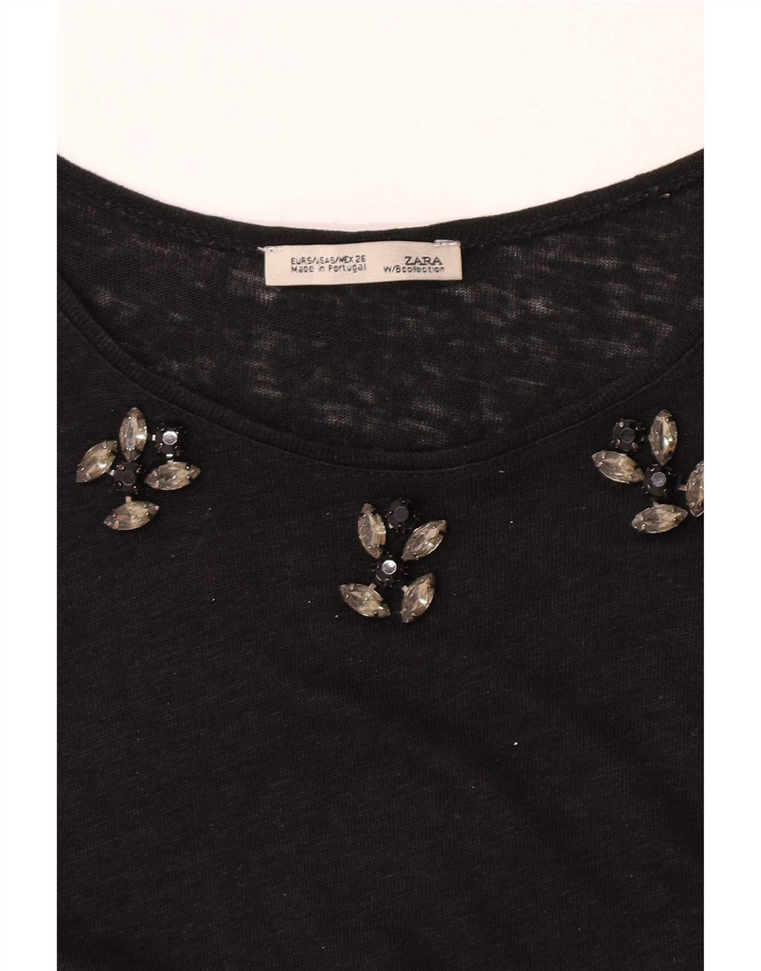 Zara Dame Top 3/4 ærme UK 10 Lille Sort