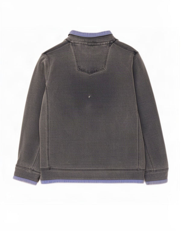 Felpa da uomo con collo con zip Fat Face, maglione grande, cotone grigio