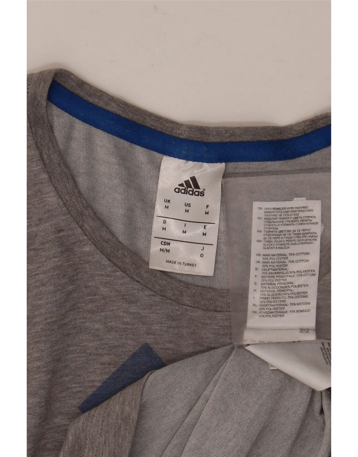ADIDAS grafisk t-shirt til mænd, mellemgrå flækket bomuld
