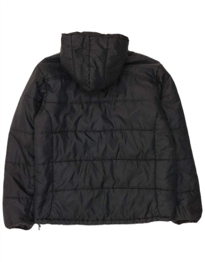 Weird Fish Wattierte Herrenjacke mit Kapuze, UK 38, Mittelschwarz, Polyester