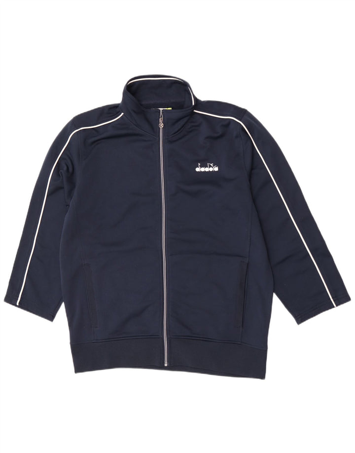 Giacca da tuta da uomo Diadora Large in poliestere blu navy