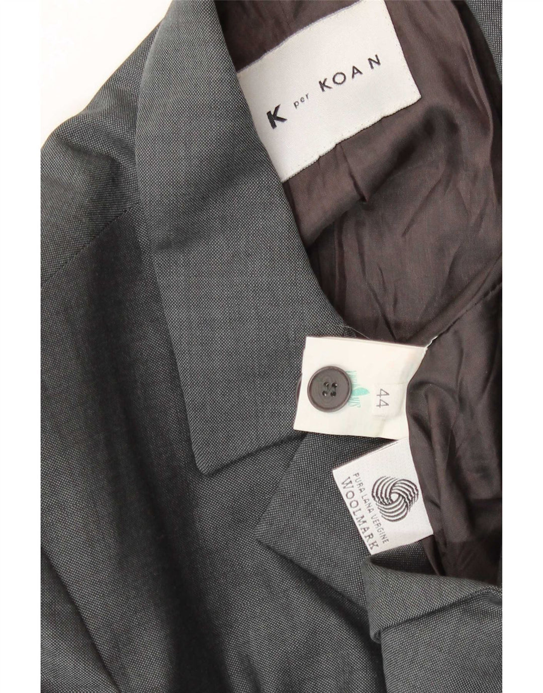 Koan Damen-Blazer mit 4 Knöpfen, IT 44, mittelgraue Schurwolle