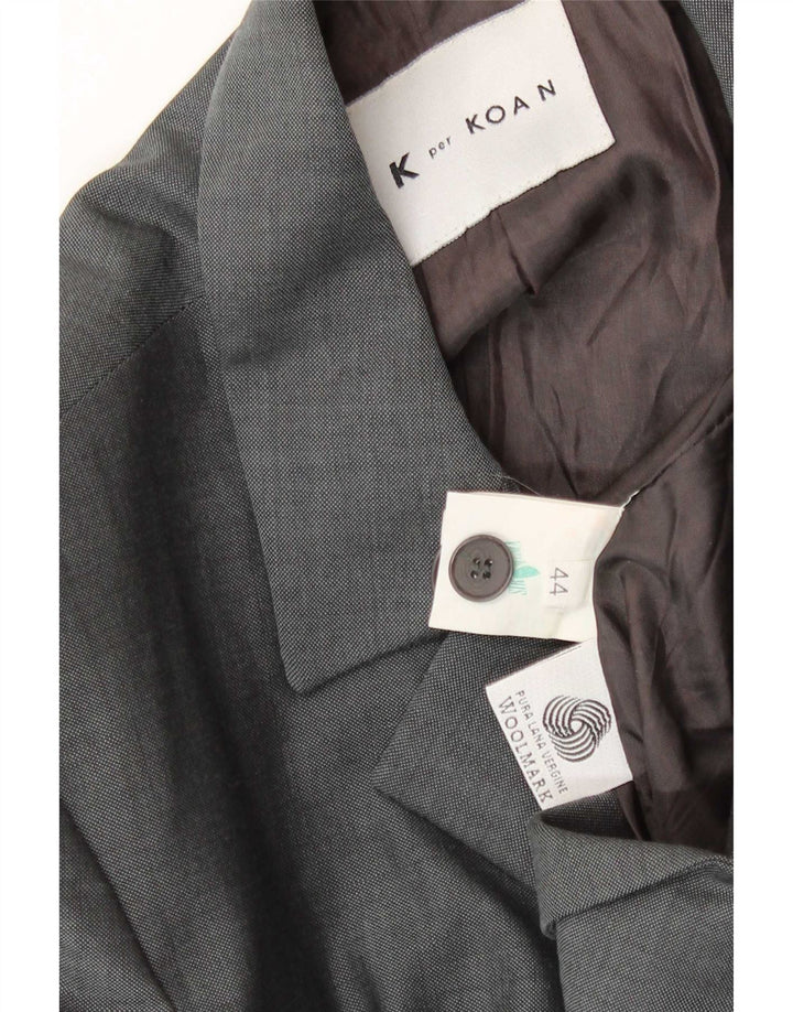 Koan Damen-Blazer mit 4 Knöpfen, IT 44, mittelgraue Schurwolle