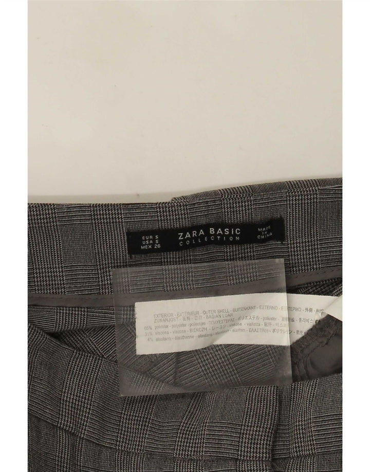 Γυναικείο Slim Suit Παντελόνι Zara Small W26 L27 Grey Check Polyester