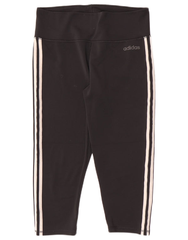 Adidas Damen Climalite Capri Leggings UK 16/18 Large Schwarz Polyester