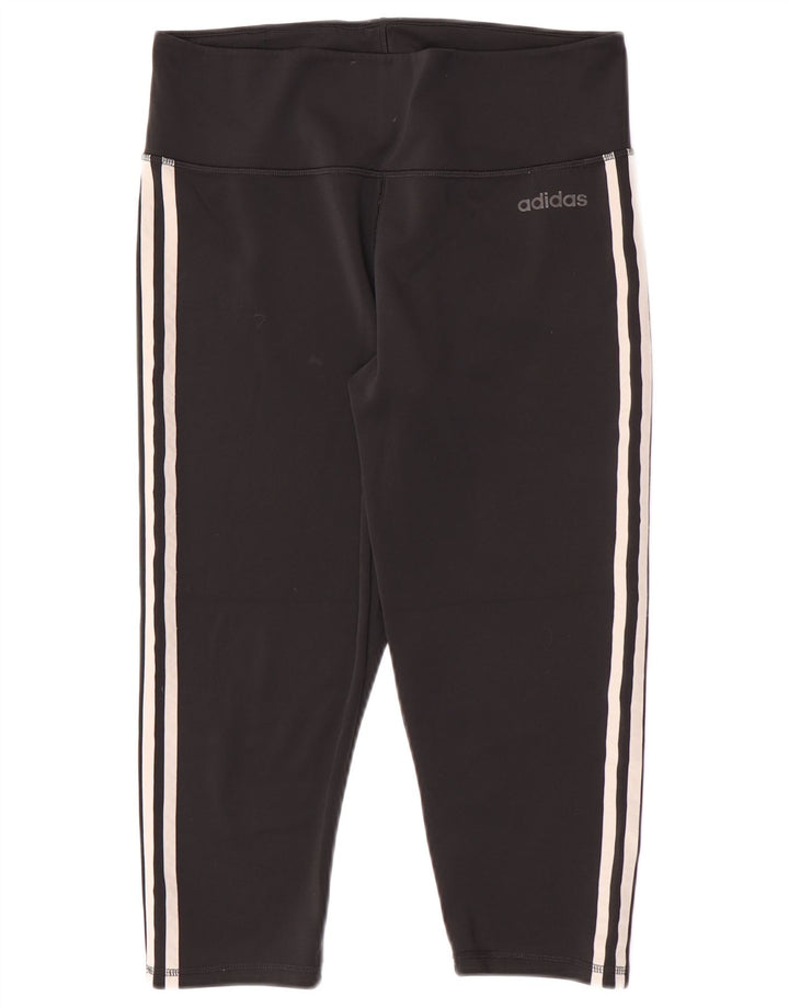 Adidas Womens Climalite Capri Leggings UK 16/18 Large Black Polyester