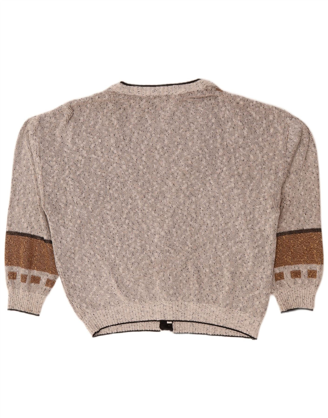 Maria Jose Mens Cardigan Sweater XL Grey Colourblock