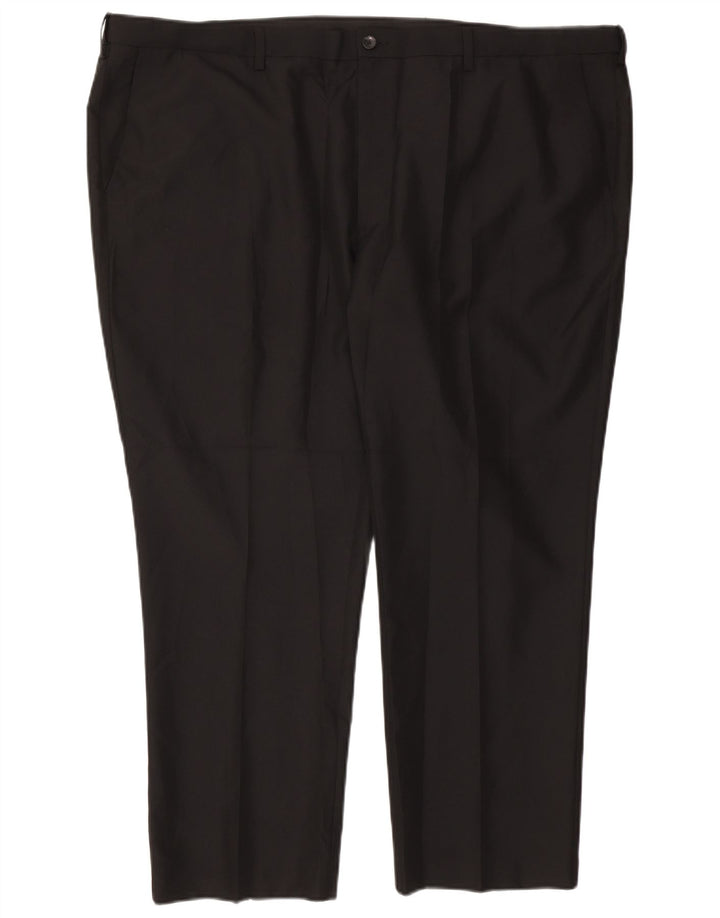 Marks & Spencer Mens Regular Fit Chino Trousers W50 L29 Black Polyester