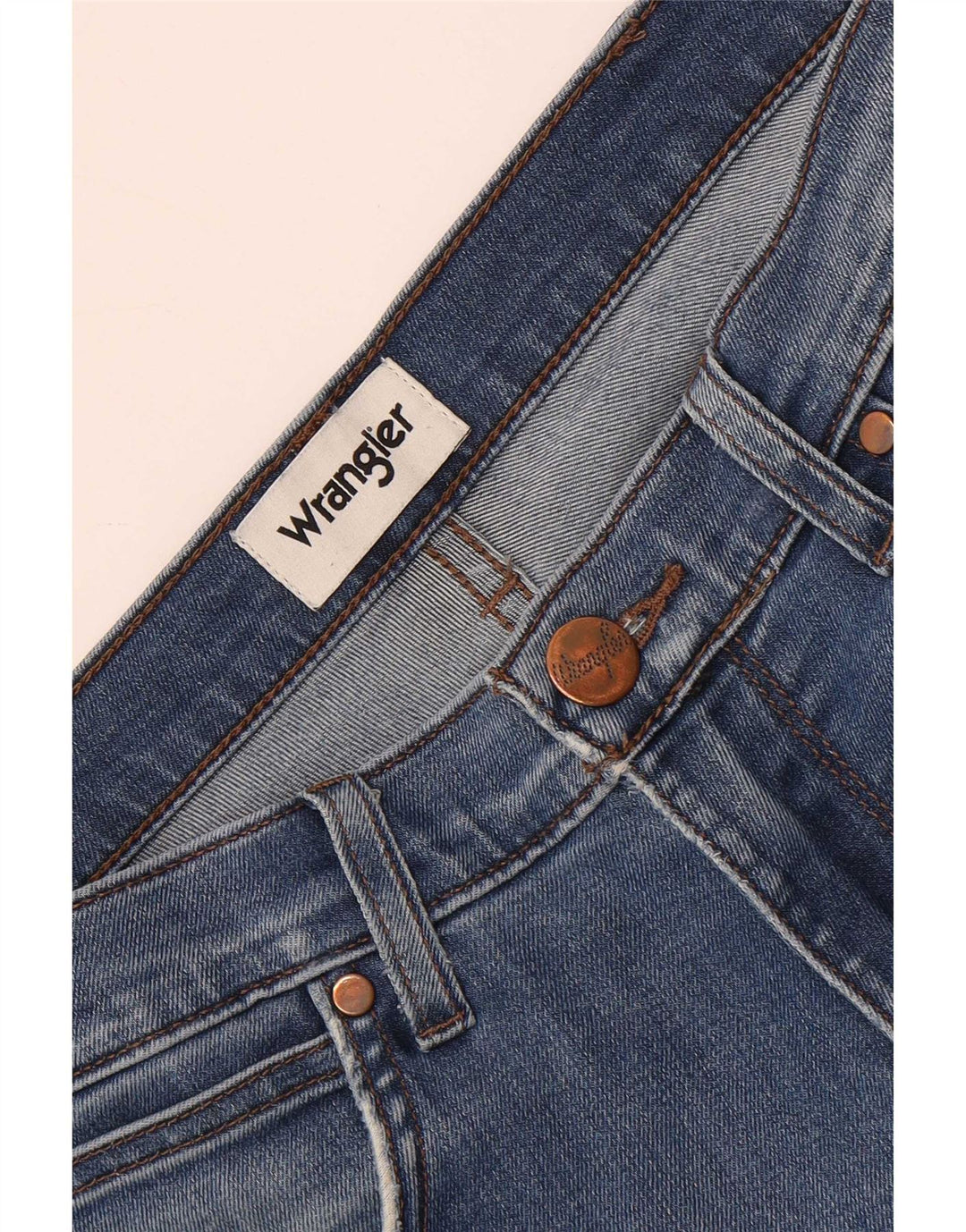 Wrangler Jeans masculinos desgastados retos W32 L30 azul