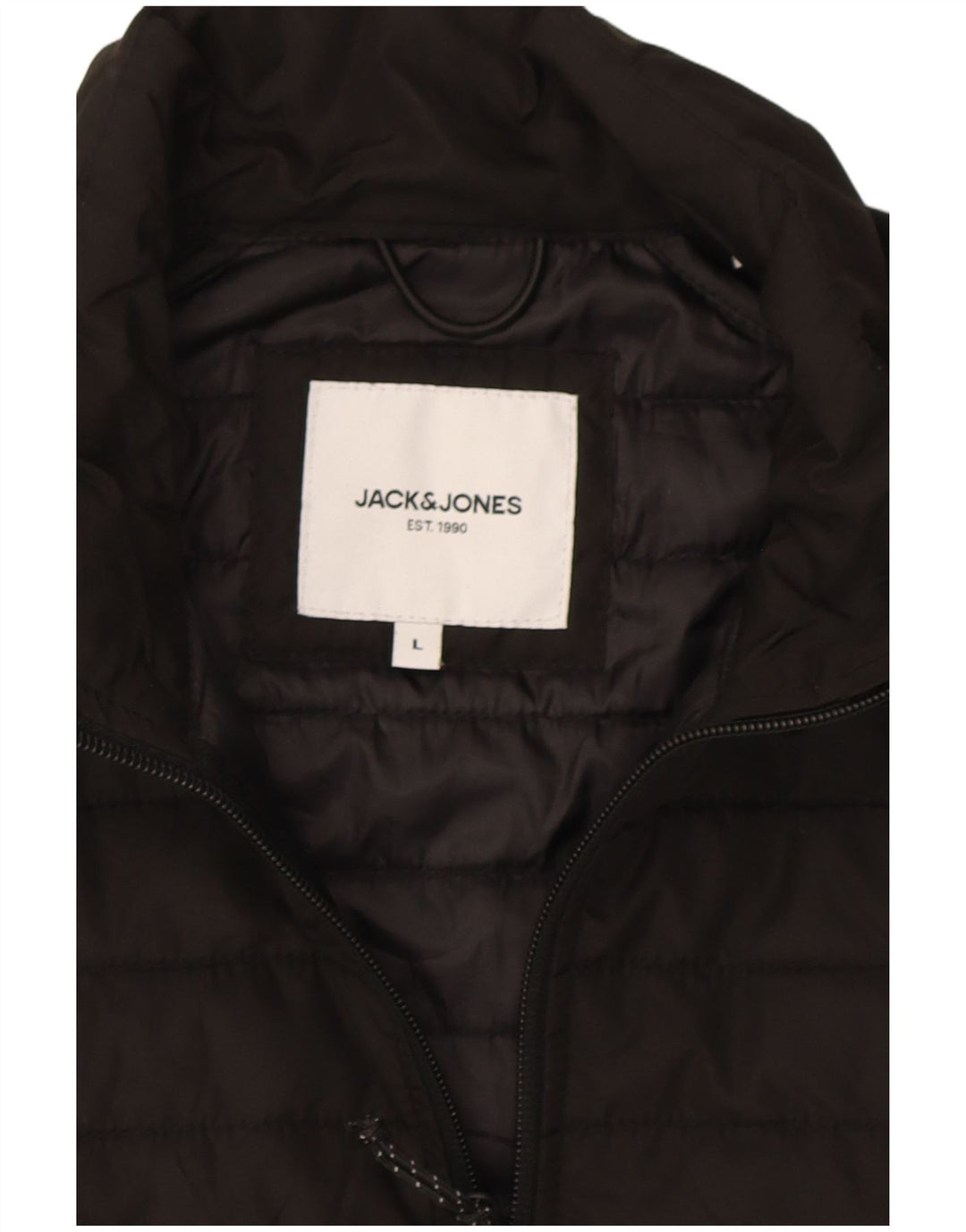 Jack & Jones Mens Padded Gilet UK 40 Large Black Colourblock Polyester