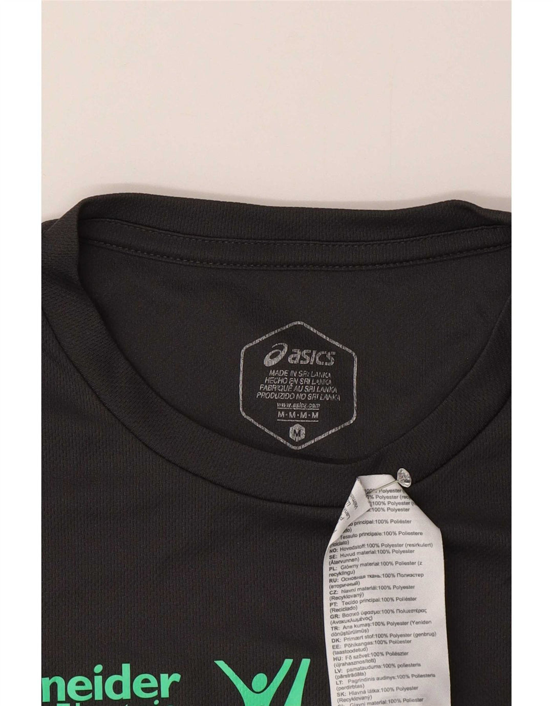 Asics Womens Paris Graphic T-Shirt Top UK 14 Medium Grey Polyester