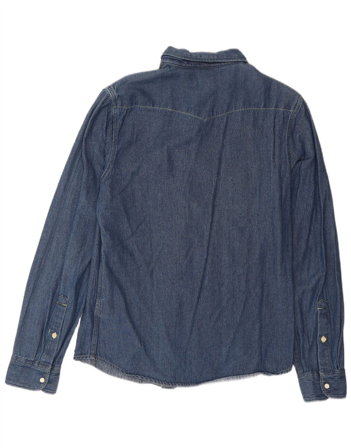 Lee Herren-Jeanshemd, klein, aus blauer Baumwolle