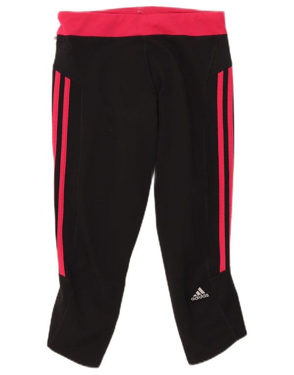 Adidas Γυναικεία Κάπρι Κολάν UK 12 Medium Black Colourblock Polyester