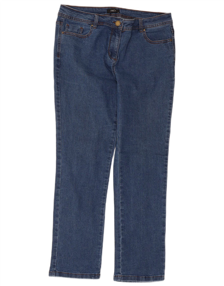 M&Co Womens Slim Jeans UK 12 Medium W34 L28 Blue Cotton